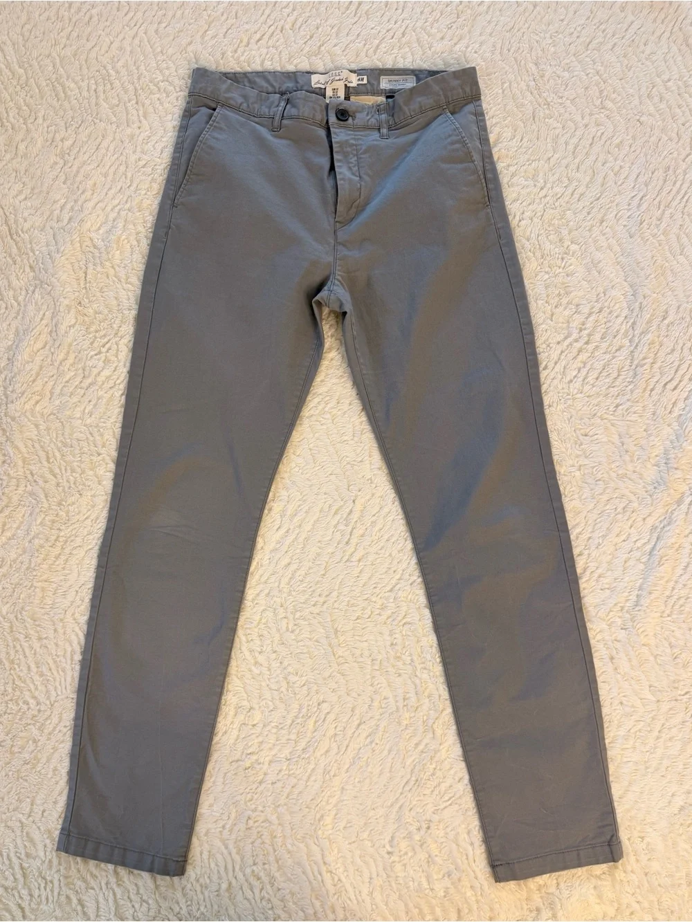 H&M Men's Gray Skinny Fit Chino Pants
